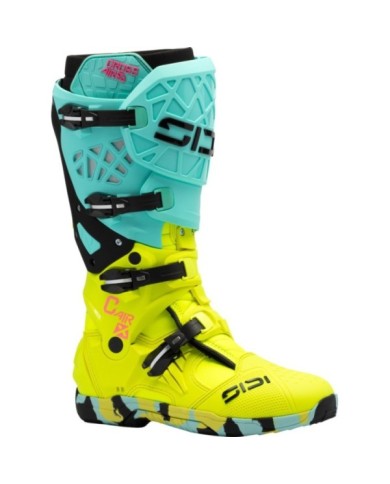 SIDI Bottes MX Crossair X vert menthe-jaune fluo-noir