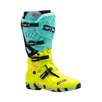 SIDI Bottes MX Crossair X vert menthe-jaune fluo-noir