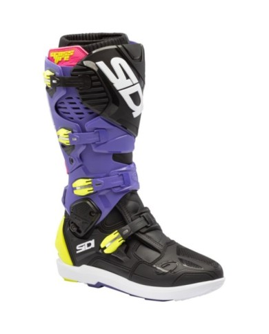 SIDI Bottes MX Crossfire 3 SRS violet-noir et jaune fluo