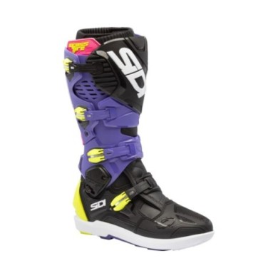 SIDI Bottes MX Crossfire 3 SRS violet-noir et jaune fluo