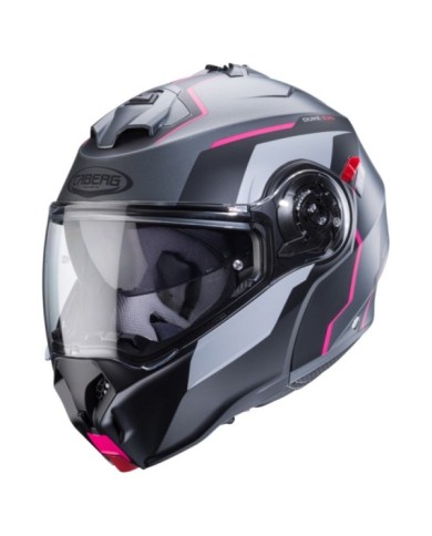 Caberg Casque modulable Duke Evo Move gris mat noir fuchsia