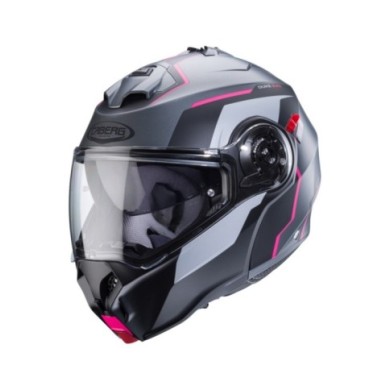 Caberg Casque modulable Duke Evo Move gris mat noir fuchsia