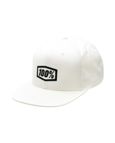 100percent 100% ICON Snapback Cap - White - OS blanc-noir