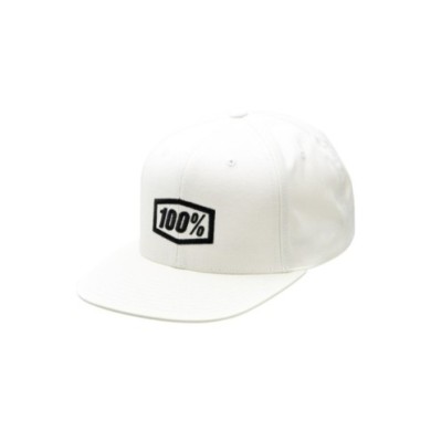 100percent 100% ICON Snapback Cap - White - OS blanc-noir