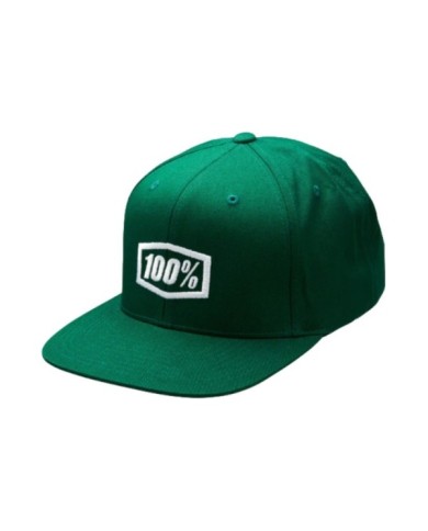 100percent 100% ICON Snapback Cap - Forest Green - OS vert-blanc
