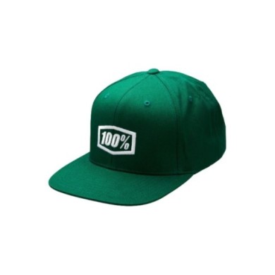 100percent 100% ICON Snapback Cap - Forest Green - OS vert-blanc
