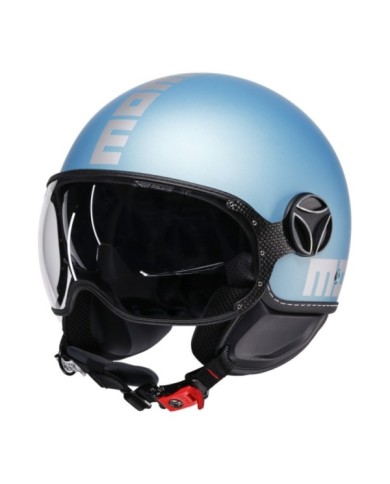 MOMODESIGN Casque jet FGTR Evo Mat bleu clair mat argent