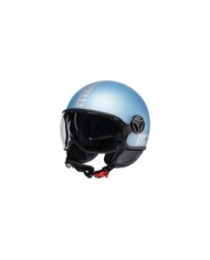 MOMODESIGN Casque jet FGTR Evo Mat bleu clair mat argent