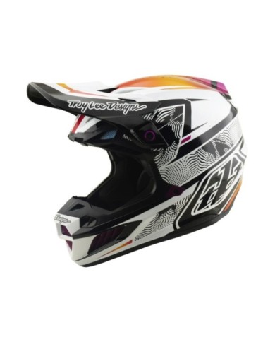 Troy Lee Designs SE5 ECE Composite Helmet - Lined Up black-white-violet