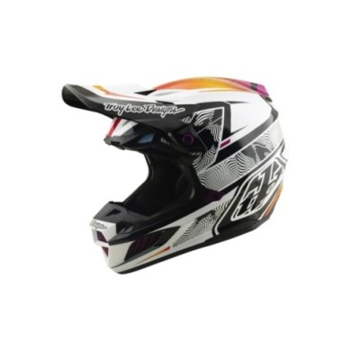 Troy Lee Designs SE5 ECE Composite Helmet - Lined Up black-white-violet