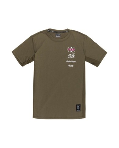 Troy Lee Designs Skyline Short Sleeve Ride Tee - Worldwide marron