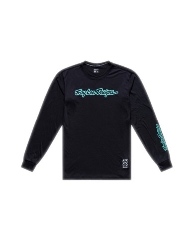 Troy Lee Designs Skyline Ride Long Sleeve Tee - Signature black-turquoise