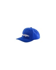 Troy Lee Designs Curved Snapback Hat - Signature bleu-blanc
