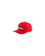Troy Lee Designs Curved Snapback Hat - Signature rouge-blanc