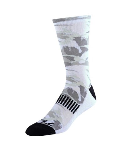 Troy Lee Designs Camo Signature Performance Sock blanc-gris
