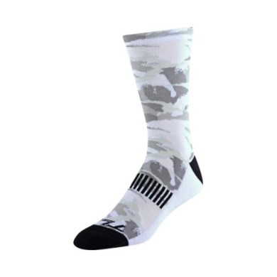 Troy Lee Designs Camo Signature Performance Sock blanc-gris