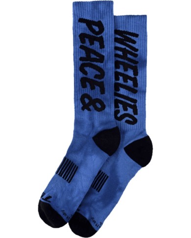 Troy Lee Designs Mens Performance Socks - Peace & Wheelies bleu S