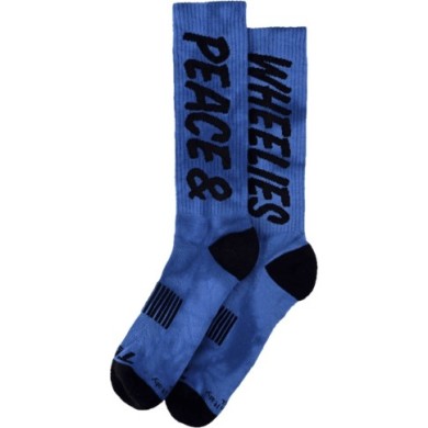 Troy Lee Designs Mens Performance Socks - Peace & Wheelies bleu S