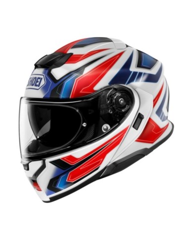 SHOEI Casque pliable Neotec 3 Anthem TC-10, blanc-bleu-rouge