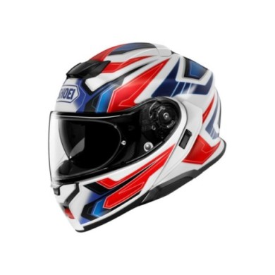 SHOEI Casque pliable Neotec 3 Anthem TC-10, blanc-bleu-rouge