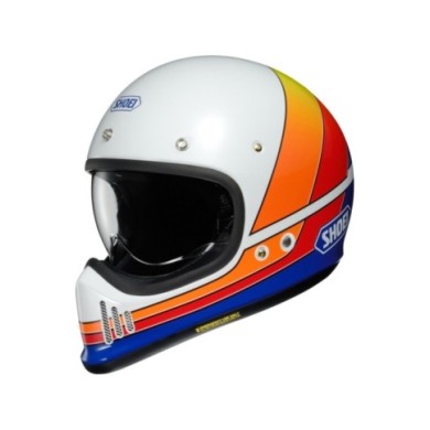 SHOEI TC-2, blanc-bleu-orange-rouge-jaune