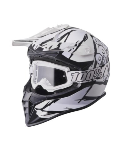 gms Casque de Motocross Fortis Graffi mat noir-blanc