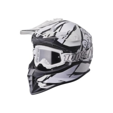 gms Casque de Motocross Fortis Graffi mat noir-blanc