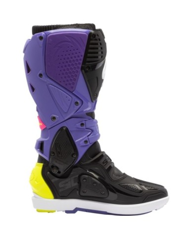 SIDI Bottes MX Crossfire 3 SRS violet-noir et jaune fluo