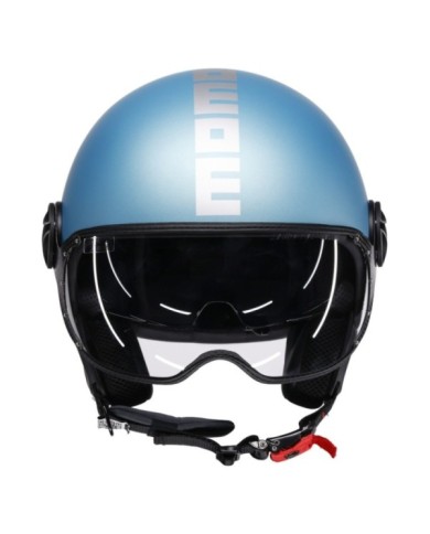 MOMODESIGN Casque jet FGTR Evo Mat bleu clair mat argent