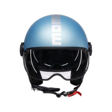 MOMODESIGN Casque jet FGTR Evo Mat bleu clair mat argent