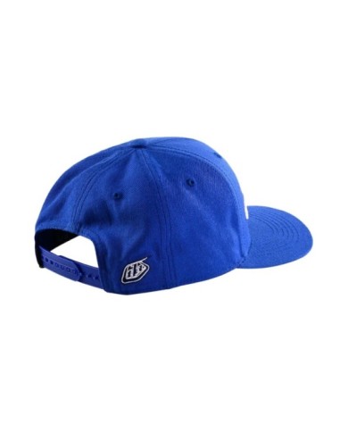 Troy Lee Designs Curved Snapback Hat - Signature bleu-blanc