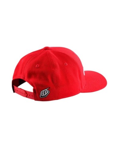 Troy Lee Designs Curved Snapback Hat - Signature rouge-blanc