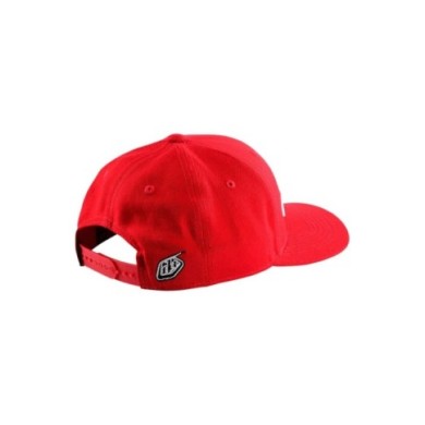 Troy Lee Designs Curved Snapback Hat - Signature rouge-blanc