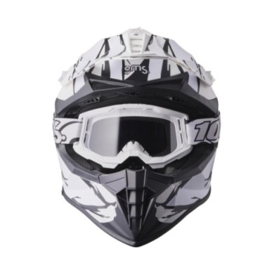 gms Casque de Motocross Fortis Graffi mat noir-blanc