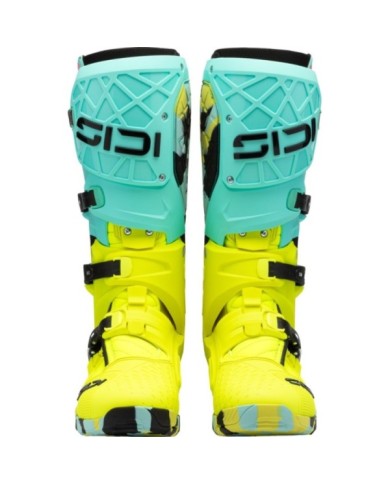 SIDI Bottes MX Crossair X vert menthe-jaune fluo-noir