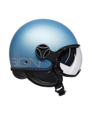 MOMODESIGN Casque jet FGTR Evo Mat bleu clair mat argent
