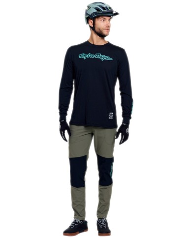 Troy Lee Designs Skyline Ride Long Sleeve Tee - Signature black-turquoise