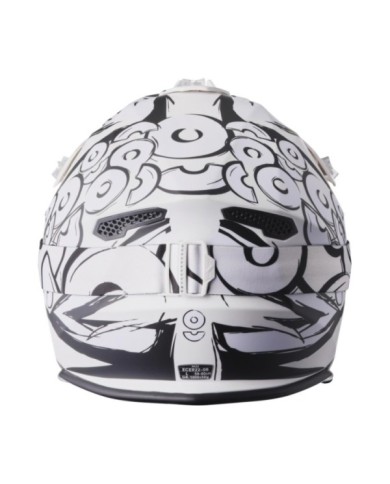 gms Casque de Motocross Fortis Graffi mat noir-blanc