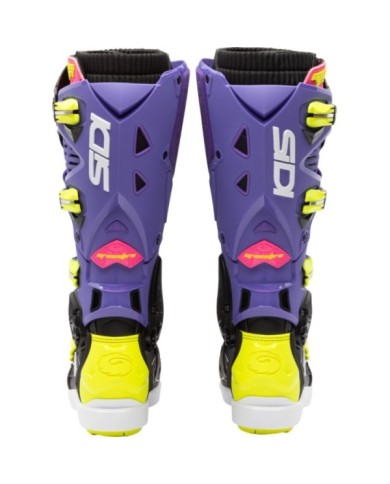 SIDI Bottes MX Crossfire 3 SRS violet-noir et jaune fluo