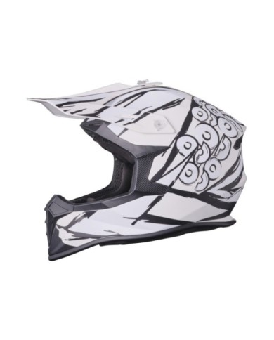 gms Casque de Motocross Fortis Graffi mat noir-blanc