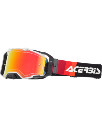 Acerbis Vulcan Goggle White Black - Mirror Red