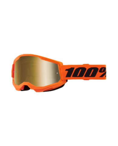 100percent 100% Strata 2 Goggle Neon Orange - True Gold Mirror Lens