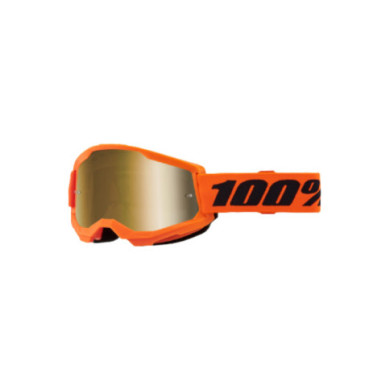 100percent 100% Strata 2 Goggle Neon Orange - True Gold Mirror Lens