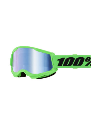 100percent 100% Strata 2 Goggle Neon Green - Blue Mirror Lens