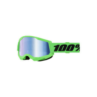 100percent 100% Strata 2 Goggle Neon Green - Blue Mirror Lens
