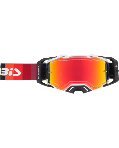 Acerbis Vulcan Goggle White Black - Mirror Red