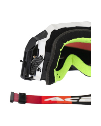Acerbis Vulcan Goggle White Black - Mirror Red