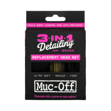Muc-Off Kit de têtes de rechange pour brosse de nettoyage 3 en 1 Muc