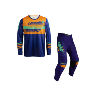 Leatt Ride Kit Moto 3.5 V27 stripes orange-blau-türkis