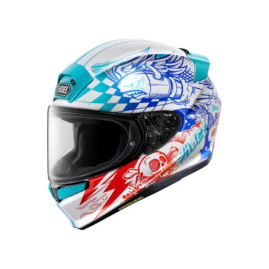 SHOEI Integralhelm NXR3 Kaboom TC-10 weiss-blau-rot